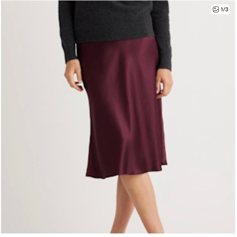 Quince Wine Midi Slip Skirt